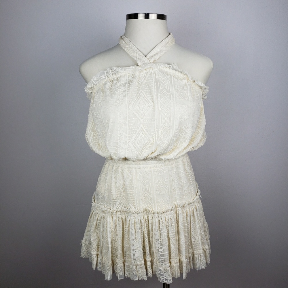 COPY - Misa Los Angeles ivory halter dress
